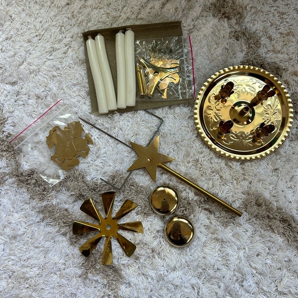 New in box Vintage Swedish Angel Party Chimes Christmas Decor Kitschy Gold MCM - Picture 7 of 11